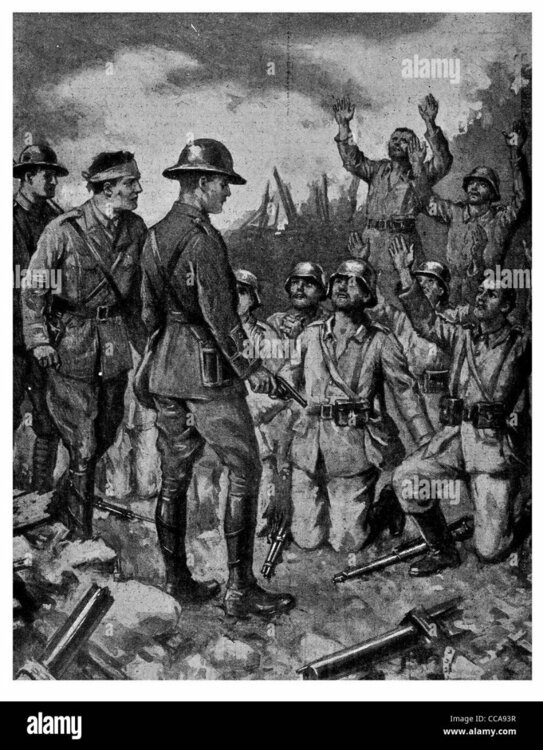 1916-german-surrender-after-british-bombardment-beg-begging-mercy-CCA93R.jpg